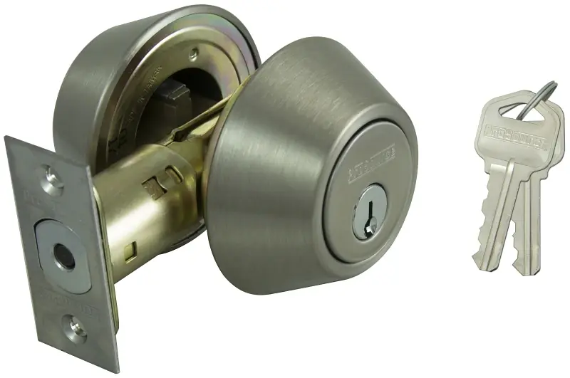 6999908 Double Cylinder Deadbolt Lock, Satin Nickel Finish, 6-way Functionality