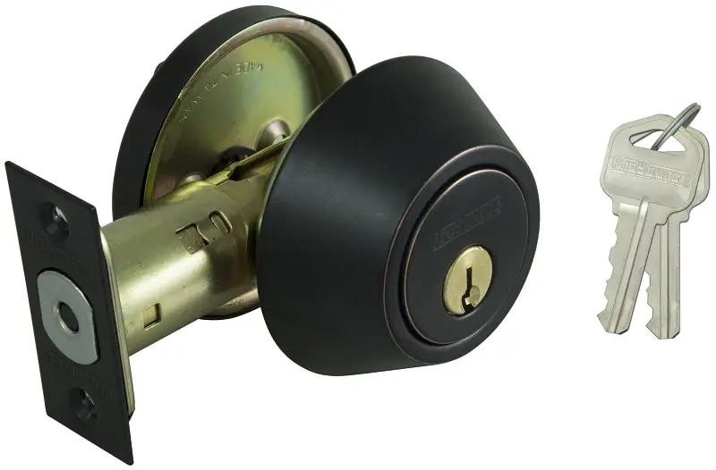 7001126 Single Cylinder 6-way Deadbolt Lock In Bronze Finish