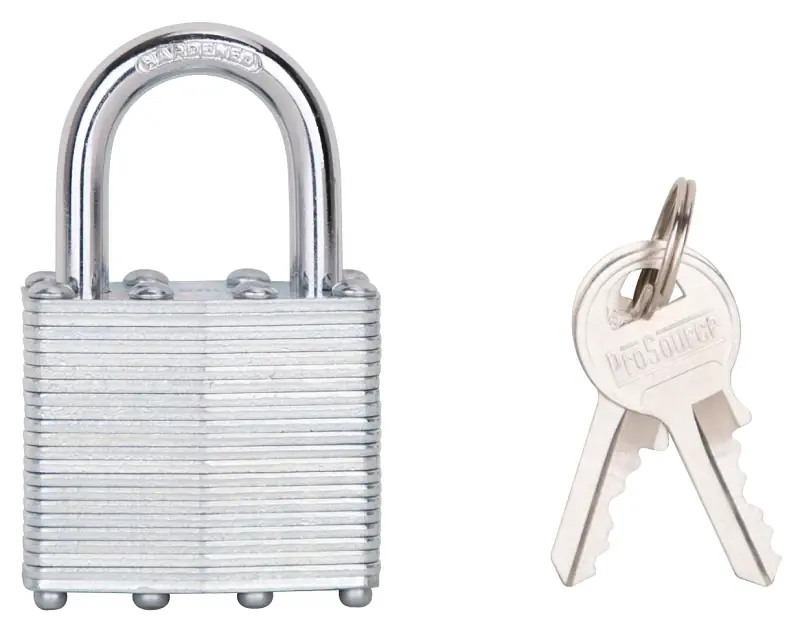 1-1/2 Inch Laminated Steel Padlock With Hardened Steel Shackle