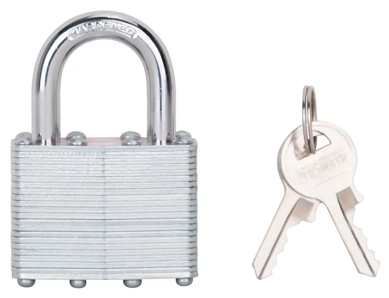 Laminated Steel Padlock 1-3/4 Inch With Hardened Shackle And Brass Keys