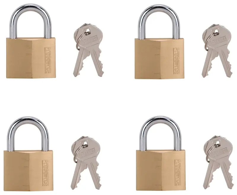 Hd-240dx4-3l 1.5 Inch Solid Brass Padlock With Keyed Alike Feature