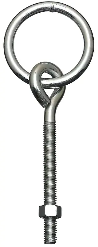 Eye Bolt Hitching Ring, Zinc, 3/8 X 5-1/8 In.