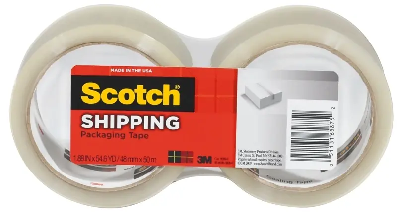 Scotch Lightweight Shipping Packaging Tape, 1.88 Inches X 54.6 Yards, Model 3350-2