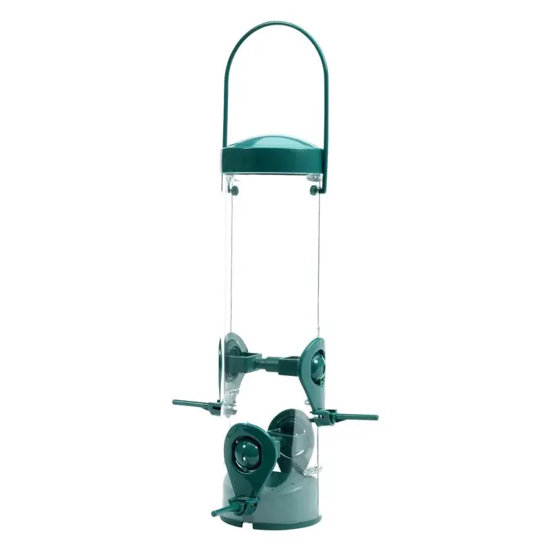 Finch Plastic 2 In 1 Tube Bird Feeder With 4 Ports