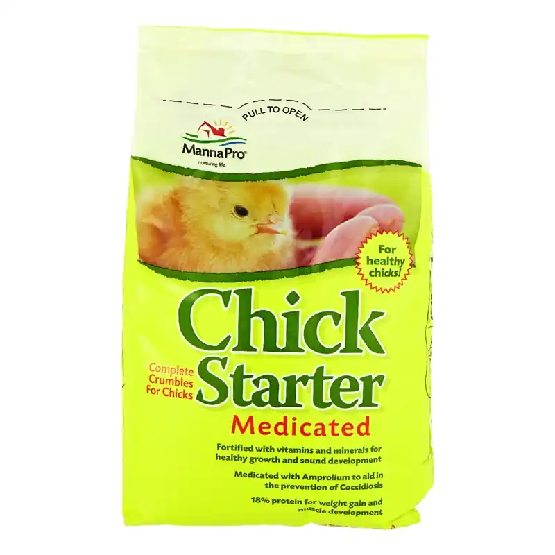 Chick Starter Feed, Medicated, 5-lbs.