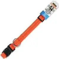 Reflective Padded Dog Collar, Orange, 3/8 X 8-12-in.