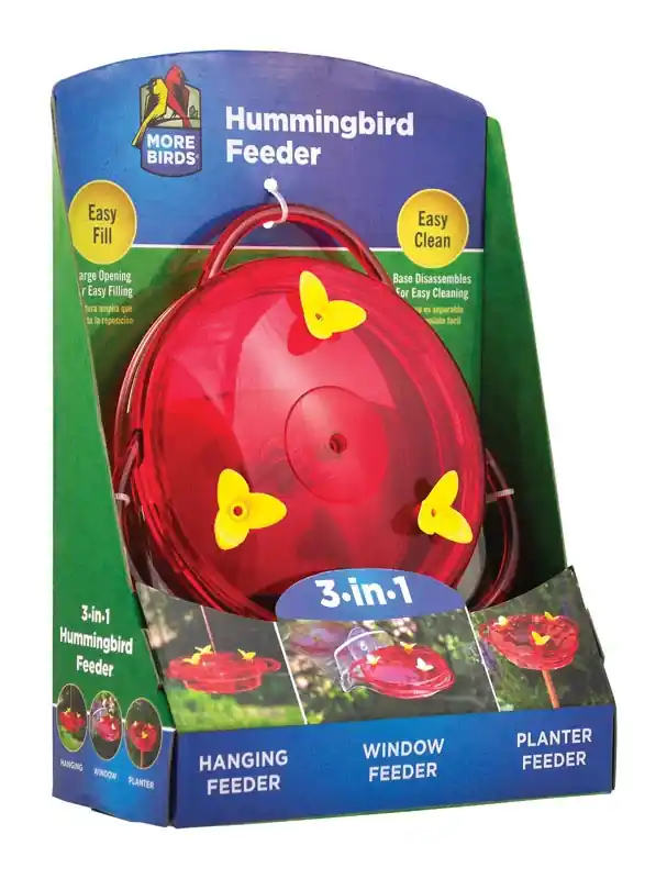 Hummingbird Feeder, 3 In-1, 6 Oz.