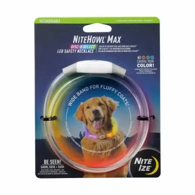 Nitehowl Max Rechargeable Led Safety Lighted Necklace, Disc-o Select Colors
