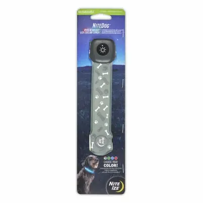 Nitedog Rechargeable Led Collar Cover, 3 Color Light Options