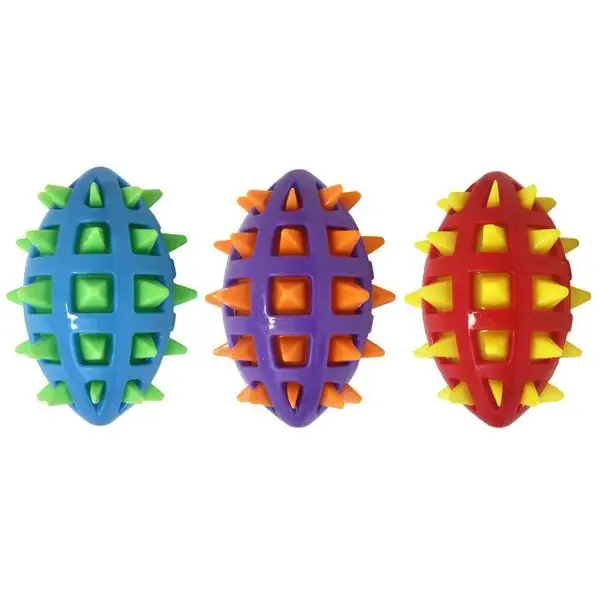 Spike Football Dog Toy Assortment - Durable, Fun, Assorted Colors