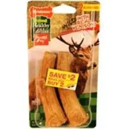 Nylabone Healthy Edibles Edible Antler Real Venison Dog Treats, 2 Count