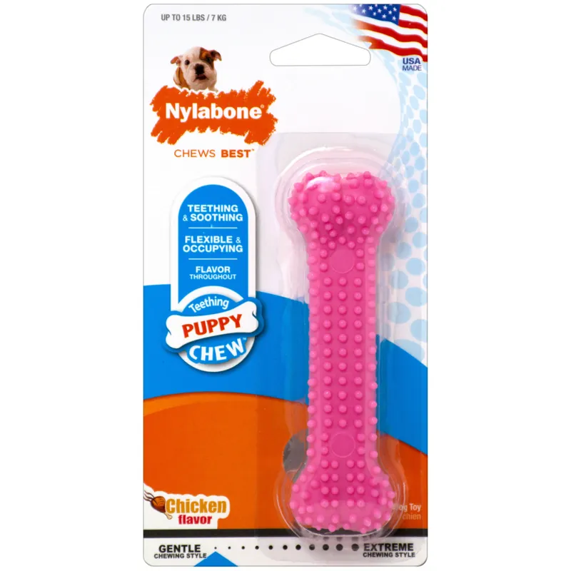 Puppy Teething & Soothing Flexible Chew Toy, Chicken Flavor, X-small