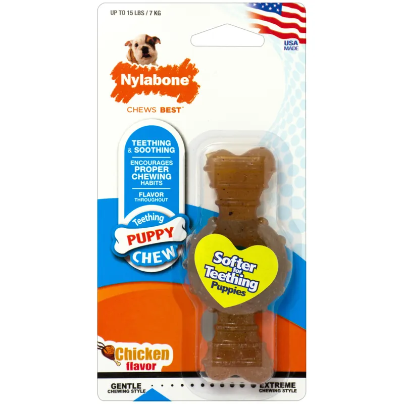 Puppy Ring Bone Teething Toy, Chicken Flavor, Small For Puppies
