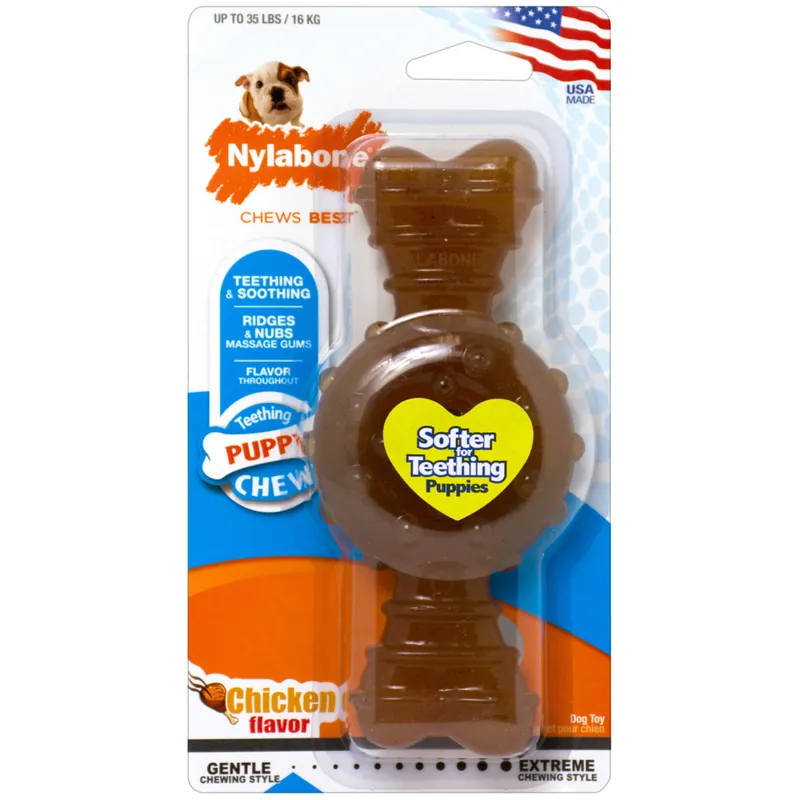 Puppy Ring Bone Teething Toy, Chicken Flavor, Medium Size For Puppies