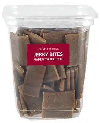 Beef Jerky Bites Dog Treats, 40 Oz Tub - Made With Real Beef