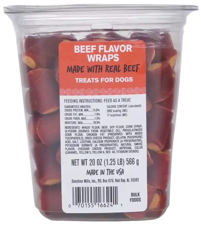 Real Beef Wraps Dog Treats, 20 Oz - Meaty Treats