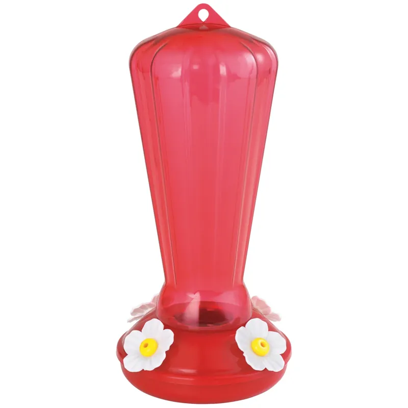 25 Oz. Plastic Hollyhock Hummingbird Feeder With 4 Ports