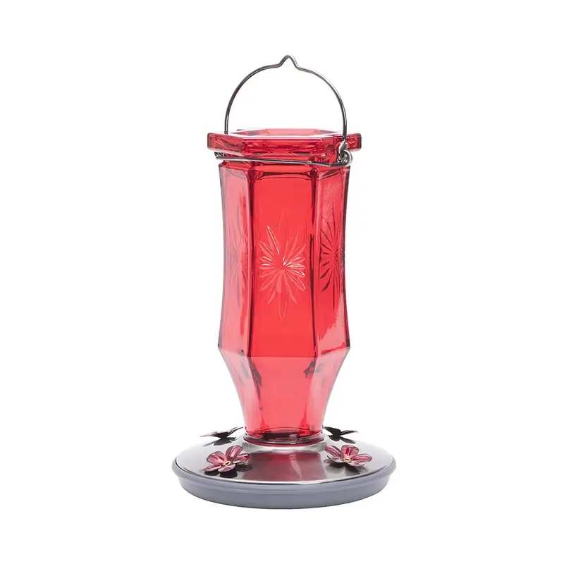 Hummingbird Feeder, Vintage Ruby Starburst