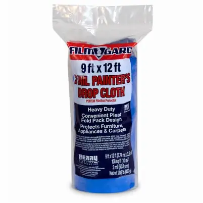 Plastic Drop Cloth, Blue, 2-mil, 9 X 12-ft.