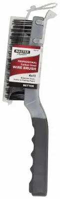 Soft Grip Carbon Steel Wire Brush With Scraper