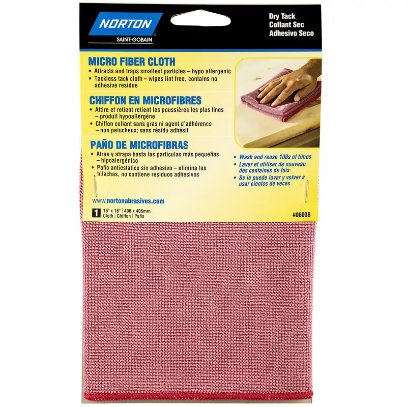 16 In. W X 16 In. L Red Microfiber Tack Cloth - Premium Cleaning Tool