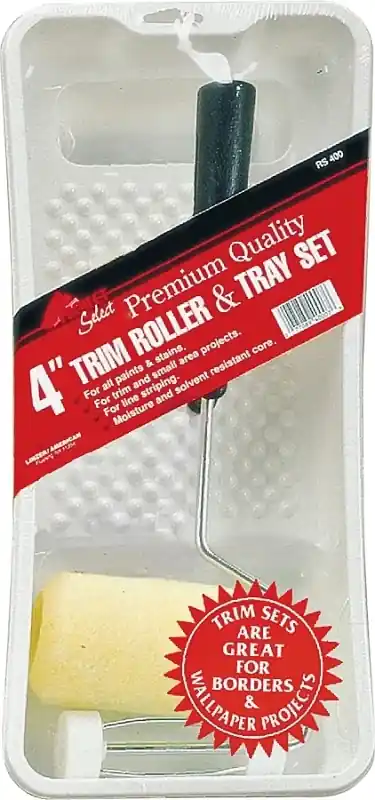 4 In. W Mini Paint Roller Kit Threaded End