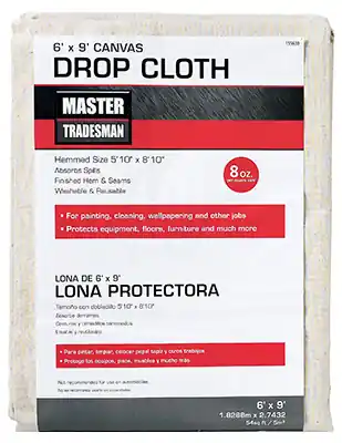 Canvas Drop Cloth, 8 Oz., 6 X 9 Feet - Washable & Reusable