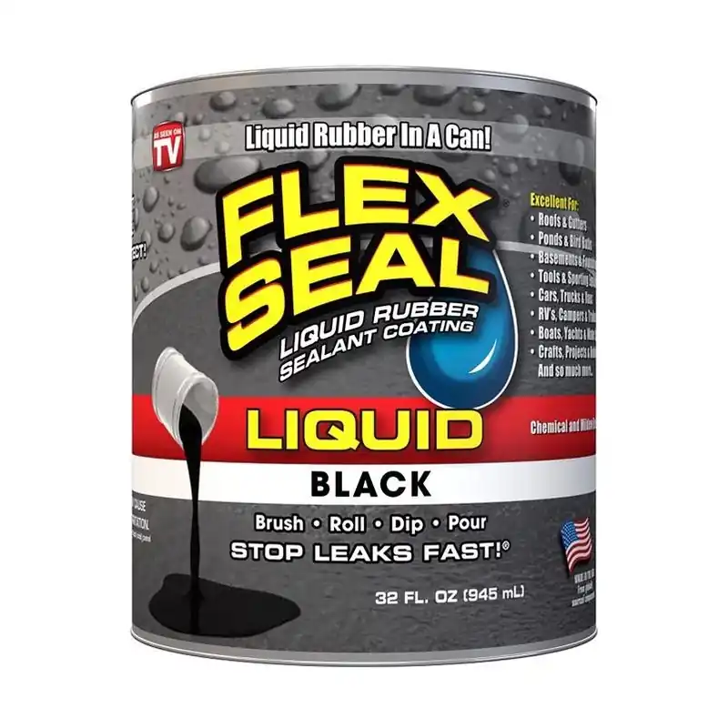 1 Quart Liquid Rubber Sealant In Black - Versatile Waterproof Coating
